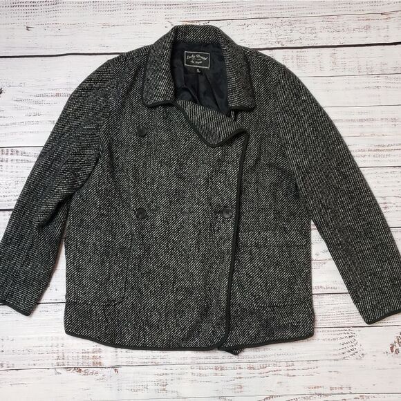 Lucky Brand Drape Front Wool  Jacket pea coat - Picture 1 of 10